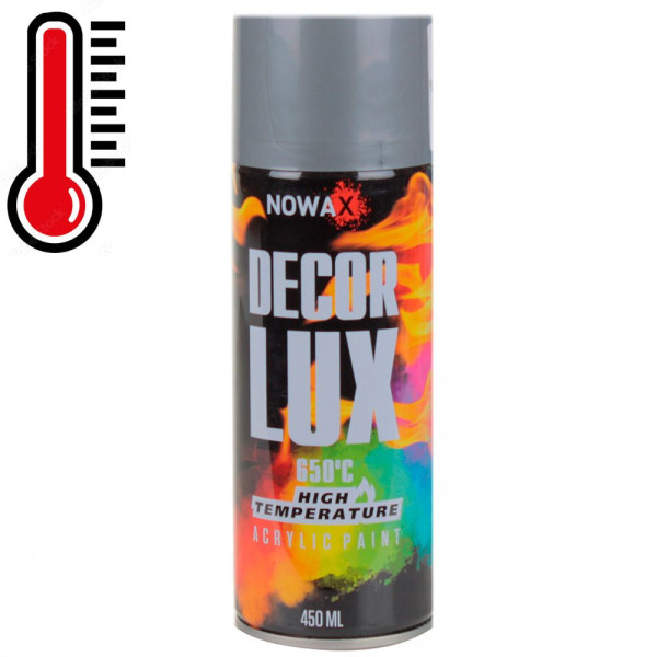 Акриловая высокотемпературная краска Nowax 650° Спрей 450 мл Серая (silver grey/ral9022) NX48038