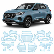 Антигравийная защитная бронепленка по лекалам для Chery Tiggo 4 Pro 2023- полный кузов