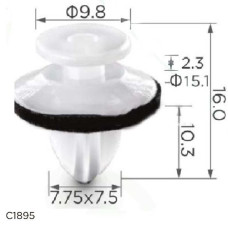 Клипса крепления обшивки двери FORD (W716507-S300 W716507S300 15561) (C1859)