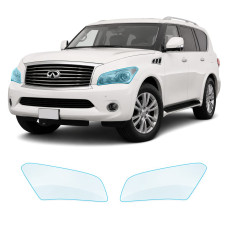 Антигравийная защитная бронепленка по лекалам для Infiniti QX80 Z62 2010-2017 - оптика (фары и ПТФ)