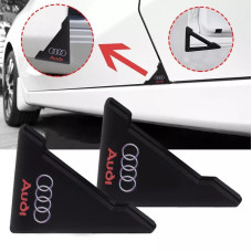 Защита углов двери Audi 2 шт Резиновые 45х58х47 мм на скотче Черные Усиленные (противоударные чехлы от сколов)