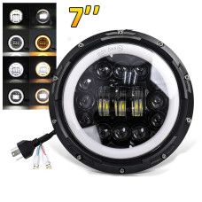 Додаткова LED фара 60 W 10-30V Bi-Led DRL фари 7 дюймів ДХО Ангельські очі 1 шт (3583)