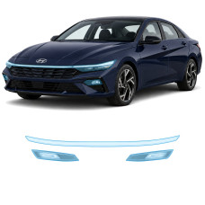 Антигравійна захисна бронеплівка за лекалами для Hyundai Elantra CN7 facelift 2024- оптика (фари та ПТФ)