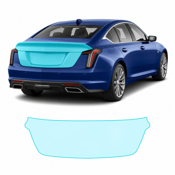 Антигравийная защитная бронепленка по лекалам для Cadillac CT5 I 2019-2024 - зона крышки багажника
