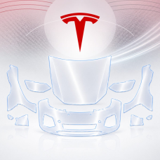 Антигравійна захисна бронеплівка за лекалами для Tesla Model 3 I 2017-2023 - передня частина авто (капот бампер крила))