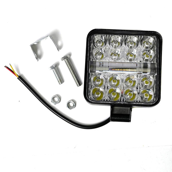 Фара LED Далеке Світло та Стробоскоп 12-24V 6-32W Червоно-Синій 1 шт (MINIZY-F-BS-WR)