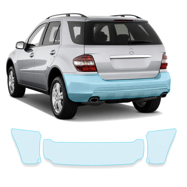 Антигравийная защитная бронепленка по лекалам для Mercedes-Benz M-Class W164 2005-2008 - задний бампер