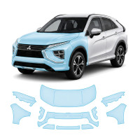 Антигравійна захисна бронеплівка за лекалами для Mitsubishi Eclipse Cross I facelift 2021-2024 - передня частина авто (капот бампер крила))