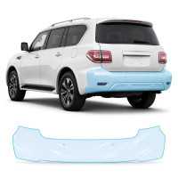 Антигравийная защитная бронепленка по лекалам для Nissan Armada II 2017-2020 - задний бампер