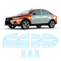 Антигравійна захисна бронеплівка за лекалами для LADA Vesta Cross 2180 2018-2022 - зони дверей і стійки вікон