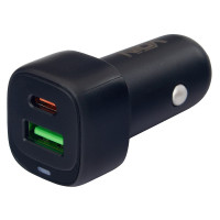 Автомобільний зарядний пристрій VOIN 38W, 1USB QC3.0 18W + 1PD 20W, 12/24V (C-36213)