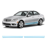 Антигравійна захисна бронеплівка за лекалами для Mercedes-Benz C-Class W204 2007-2011 - нижня зона кузова пороги