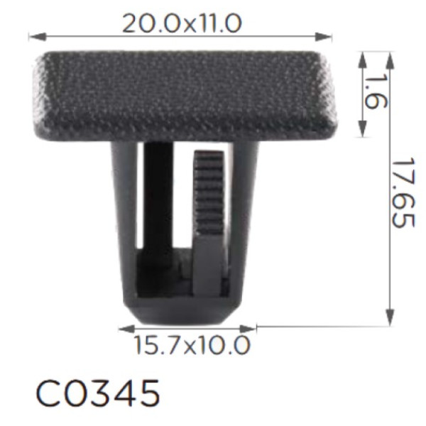 Кліпса кріплення молдингу Chrysler Dodge Jeep Plymouth (5FR56DX9) C0345