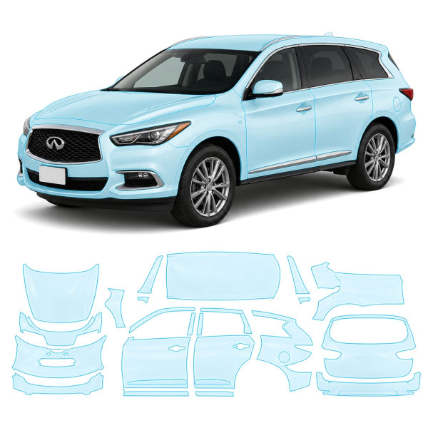 Антигравийная защитная бронепленка по лекалам для Infiniti QX60 L50 facelift 2016-2020 - полный кузов