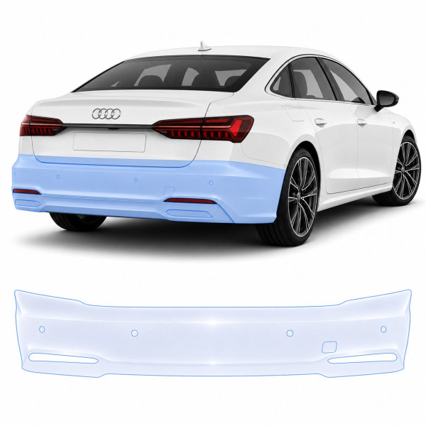 Антигравийная защитная бронепленка по лекалам для Audi A5 B10 2024- задний бампер
