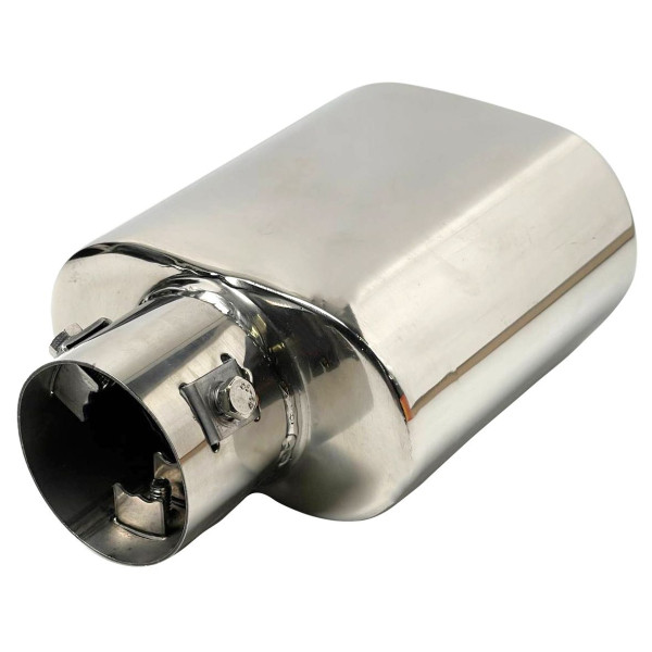 Насадка на глушитель Elegant Овальная Плоская Ø 57 х 120-66 x 185 мм Хром (EL 106 004)