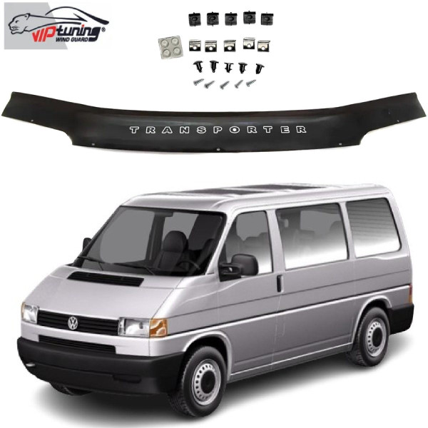 Дефлектор капота мухобойка Volkswagen T4 1990-1998 Евро Крепление (Vip Tuning)