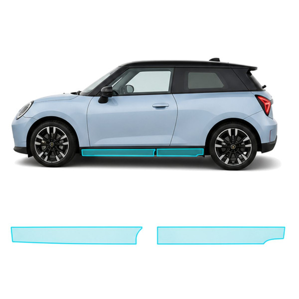 Антигравійна захисна бронеплівка за лекалами для Mini Cooper Electric J01 2024- нижня зона кузова пороги