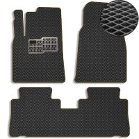 Килимки в салон EVA для Chevrolet Captiva 2006-2010 з підп'ятником Чорні-Коричневий кант 5 шт