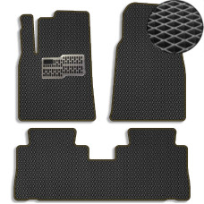 Коврики в салон EVA для Chevrolet Captiva 2006-2010 с подпятником Черные-Коричневый кант 5 шт