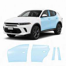 Антигравийная защитная бронепленка по лекалам для Dodge Hornet I 2023- зоны дверей и стойки окон