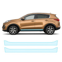 Антигравийная защитная бронепленка по лекалам для Kia Sportage QL 2016-2017 - нижняя зона кузова пороги