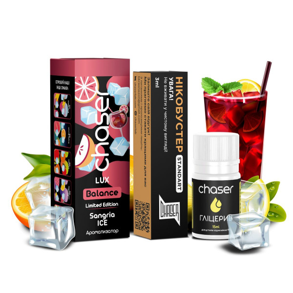 Жидкость Chaser Самозамес Balance Lux Sangria Ice (limited) Глицерин 12мл Премикс 15мл Бустер 3мл
