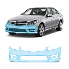 Антигравійна захисна бронеплівка за лекалами для Mercedes-Benz C-Class W204 facelift 2011-2014 - передній бампер