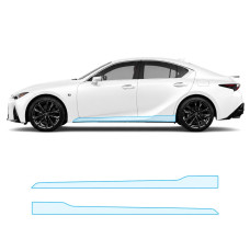 Антигравийная защитная бронепленка по лекалам для Lexus IS XE30 facelift 2 2021- нижняя зона кузова пороги