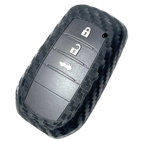 Чехол для автоключей Toyota ZB 3 Силикон Carbon Оригинал (906) (3896)