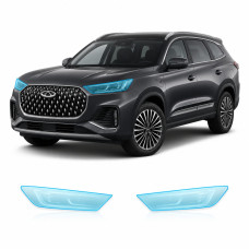 Антигравийная защитная бронепленка по лекалам для Chery Tiggo 8 Pro Max (PHEV) I 2024- оптика (фары и ПТФ)