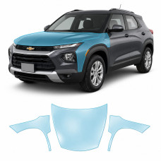 Антигравийная защитная бронепленка по лекалам для Chevrolet Trailblazer I 2021- капот и передние крылья