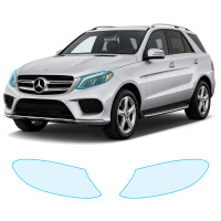 Антигравійна захисна бронеплівка за лекалами для Mercedes-Benz GLE W166 facelift 2015-2019 - оптика (фари та ПТФ)