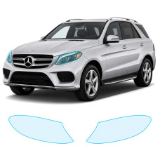 Антигравійна захисна бронеплівка за лекалами для Mercedes-Benz GLE W166 facelift 2015-2019 - оптика (фари та ПТФ)
