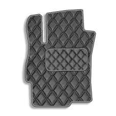 Водительский коврик для Mitsubishi Lancer X 2007-2015 Экокожа Черные 1 шт (Rombus)