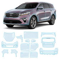 Антигравійна захисна бронеплівка за лекалами для Kia Sorento UM facelift 2018-2020 - повний кузов