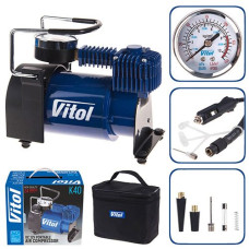 Автомобільний компресор Vitol 150psi 14Amp 37л R13-R16 прикурювач (K-40)