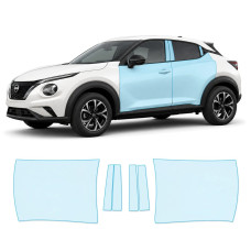 Антигравийная защитная бронепленка по лекалам для Nissan Juke F16 facelift 2024- зоны дверей и стойки окон