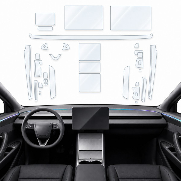 Набір Плівок захисних для салону Tesla Model Y juniper 2025- TPU (Кансолі Дисплея Ручок)