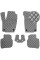 Коврики в салон Экокожа для Skoda Rapid 2012- Серые 5 шт (Rombus)