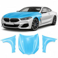 Антигравийная защитная бронепленка по лекалам для BMW 8 Series G15/G14/G16 2018-2022 - капот и передние крылья