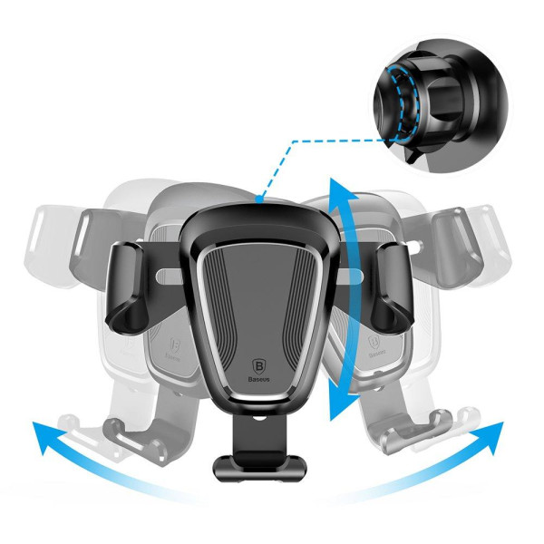 Автотримач для телефону магнітний BASEUS Gravity Car Mount,захоплення під вагою Чорний