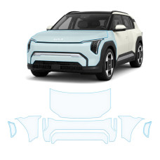 Антигравийная защитная бронепленка по лекалам для Kia EV3 I 2024- передняя часть авто (капот бампер фары крылья)