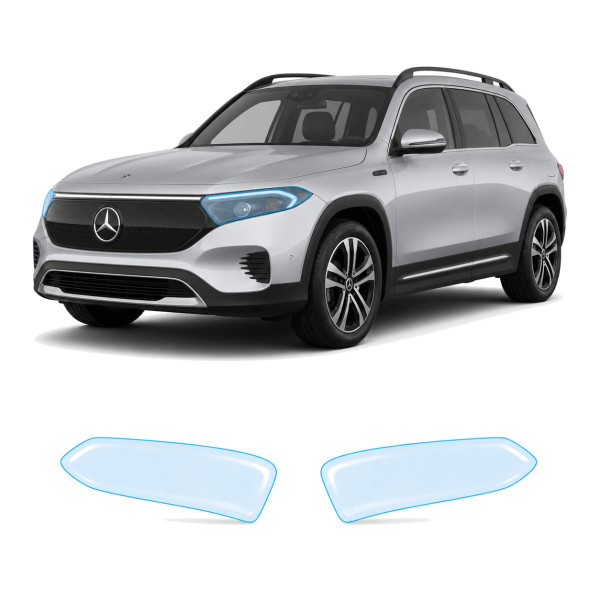 Антигравийная защитная бронепленка по лекалам для Mercedes-Benz EQB 2021- оптика (фары и ПТФ)