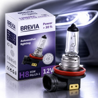 Автолампа галогенная Brevia + 30% / H8 / 35W / 12V / 1 шт (12080PC)