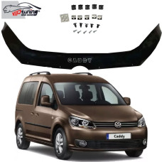 Дефлектор капоту мухобійка Volkswagen Caddy 2015- Євро Кріплення (Vip Tuning) VW 65