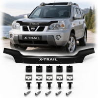 Дефлектор капота мухобойка Nissan X-Trail (T30) 2001-2006 Евро Крепление Vip Tuning (NS14)
