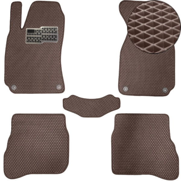 Килимки в салон EVA для Volkswagen B5 1996-2005 (Металевий підп'ятник) Коричневий 5 шт