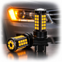 Автолампа светодиодная LED 12/24V W21 63x2835SMD AMBER Желтый 1 шт (T20)