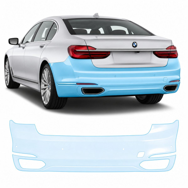 Антигравійна захисна бронеплівка за лекалами для BMW 7 Series G11/G12 2015-2019 - задній бампер